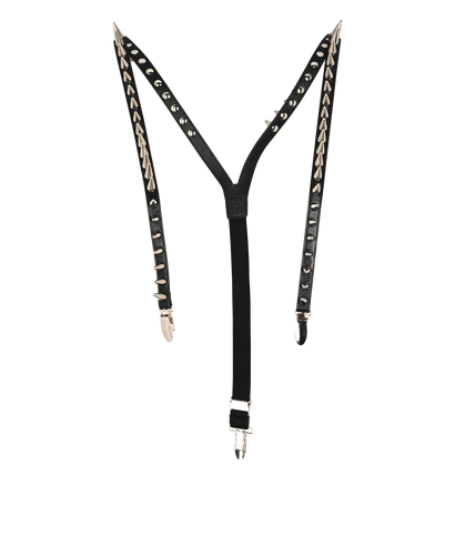 Gucci Studded Clip-On Braces, &pound;275, Accessories, Black, Leather, Front view